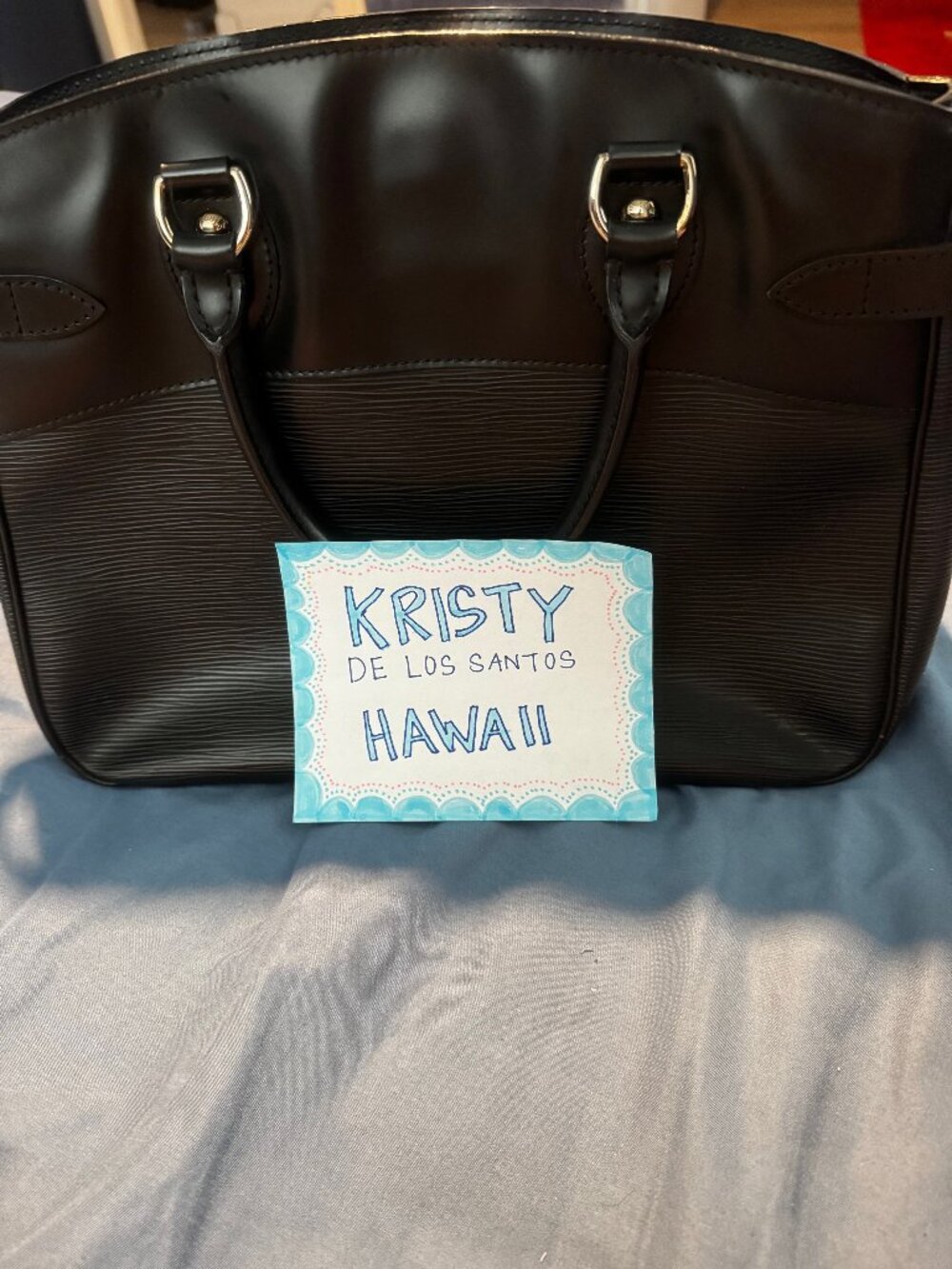 Louis Vuitton Black EPI Leather Passy PM